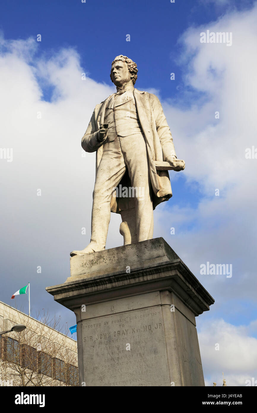 Sir John Grey statue, O'Connell Street, Dublin city centre, Ireland, Republic of Ireland Stock