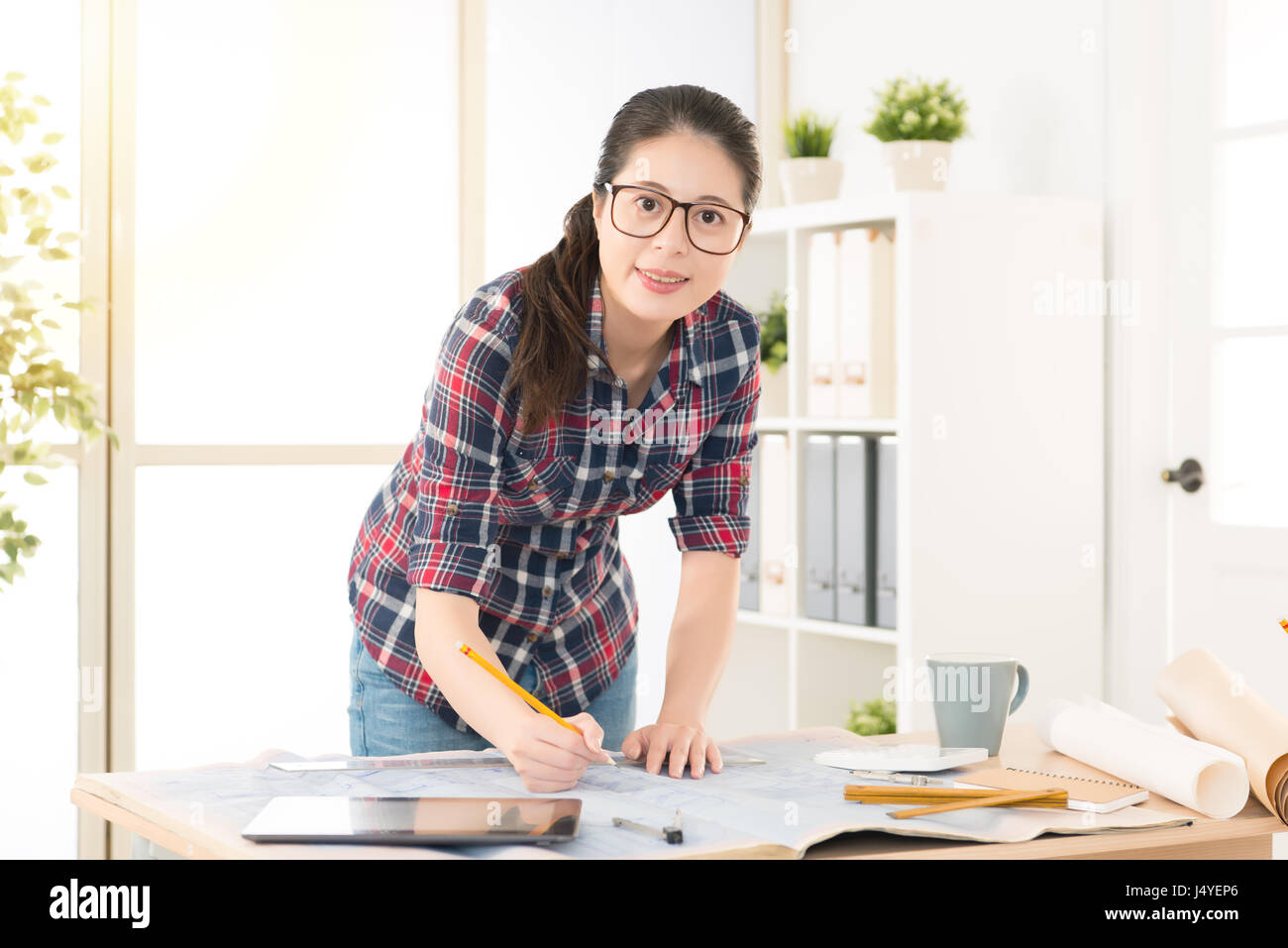 Professional Chinese Asian Female Interior Designer Sketch