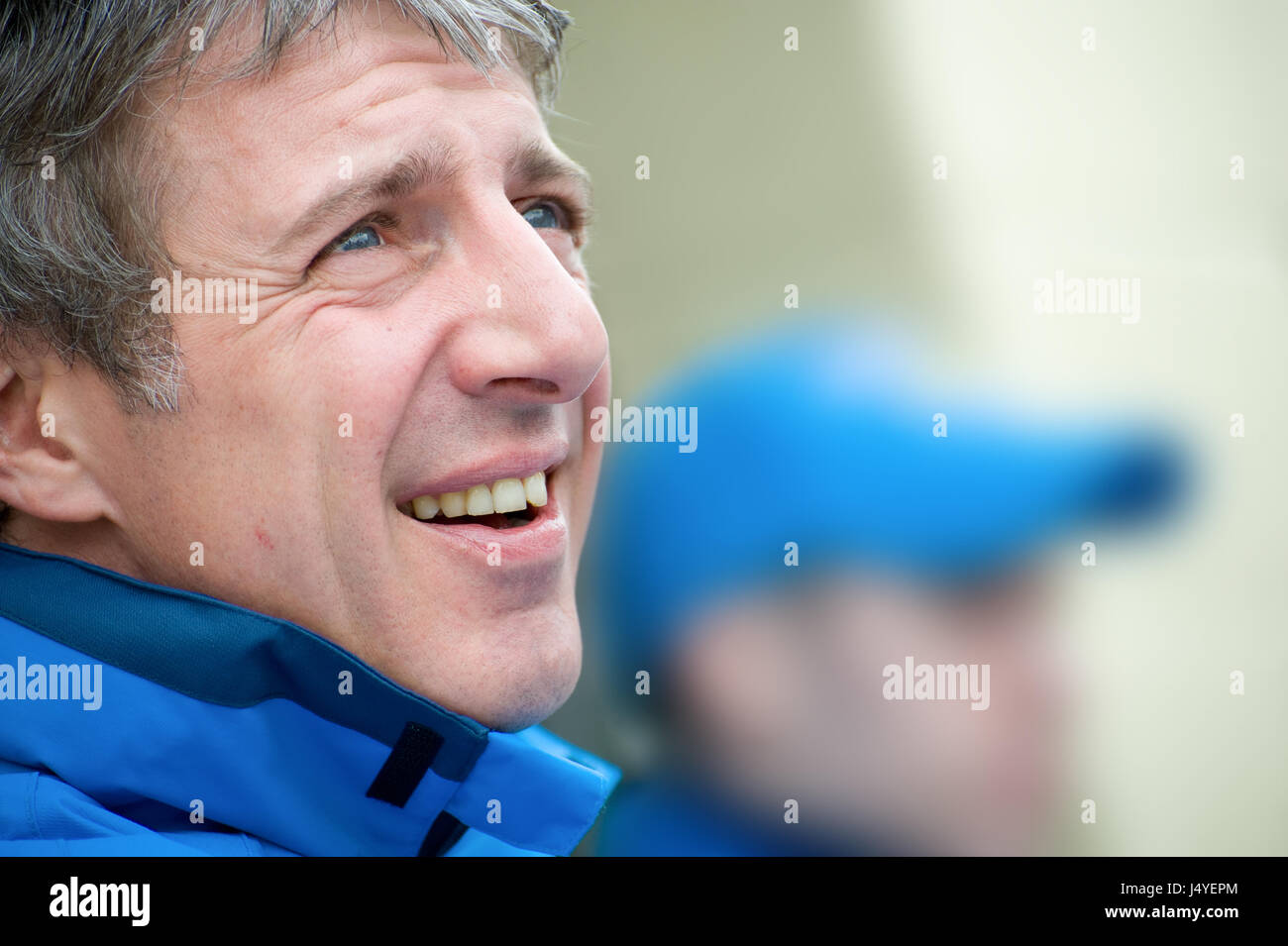 Closeup of British Touring Car driver Jason Plato before racing at Thruxton, UK on May 1, 2011 Stock Photo