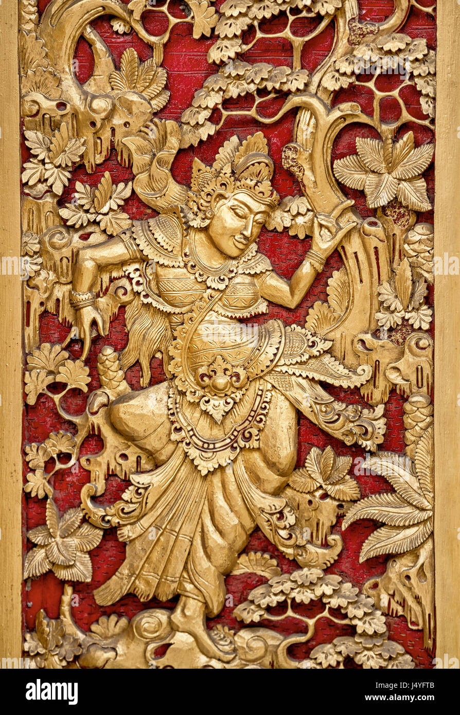 ornament on the door of the temple in Bali,  Indonesia Stock Photo
