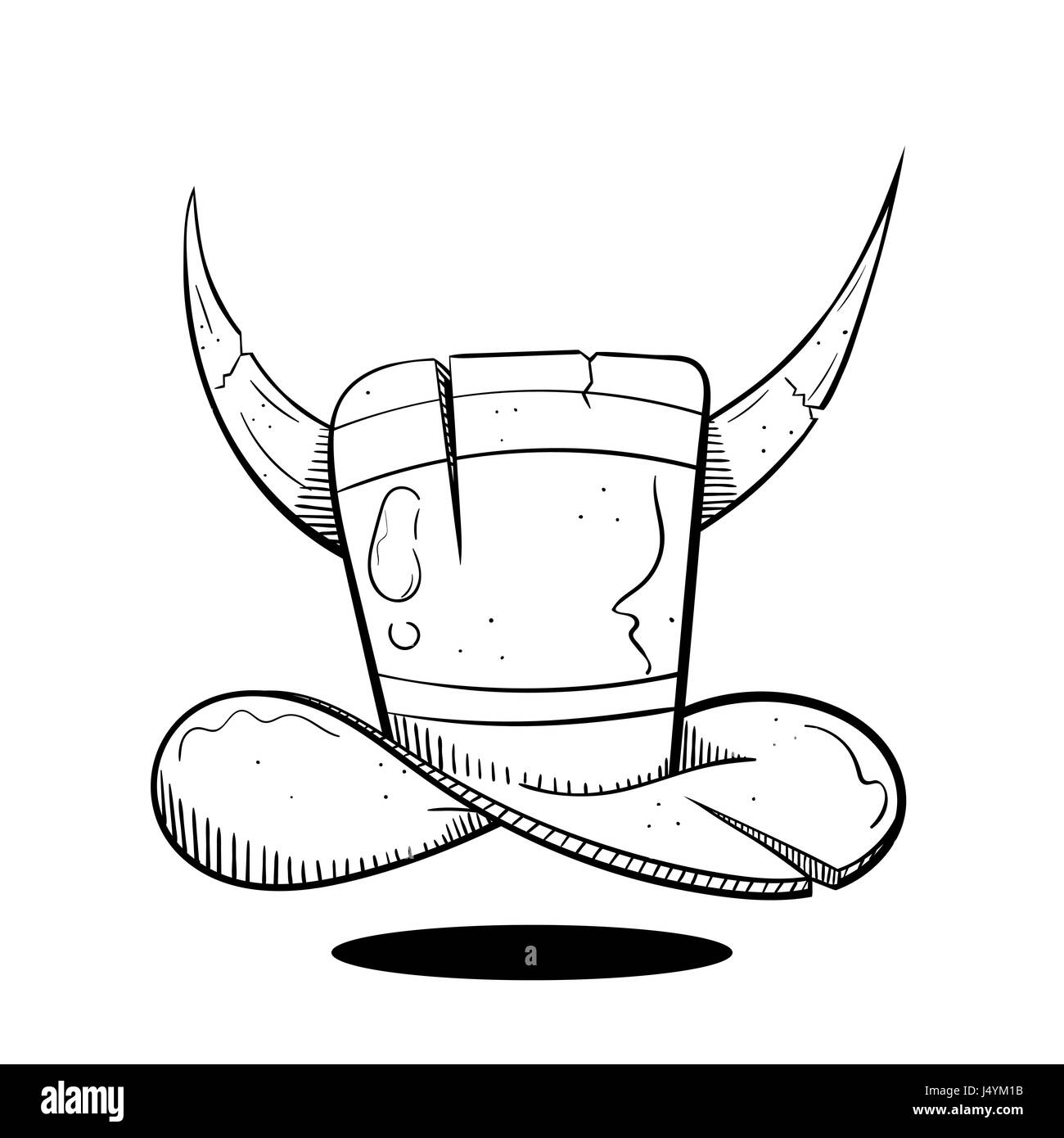 Hat with devil horns illustration Stock Vector