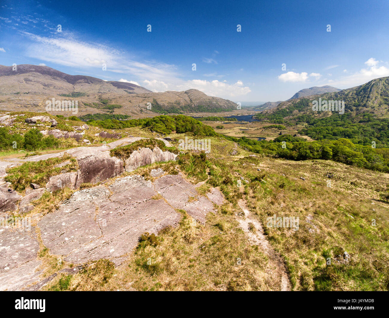 Birds Eye View Aerial Panorama view Killarney National Park on the Ring ...
