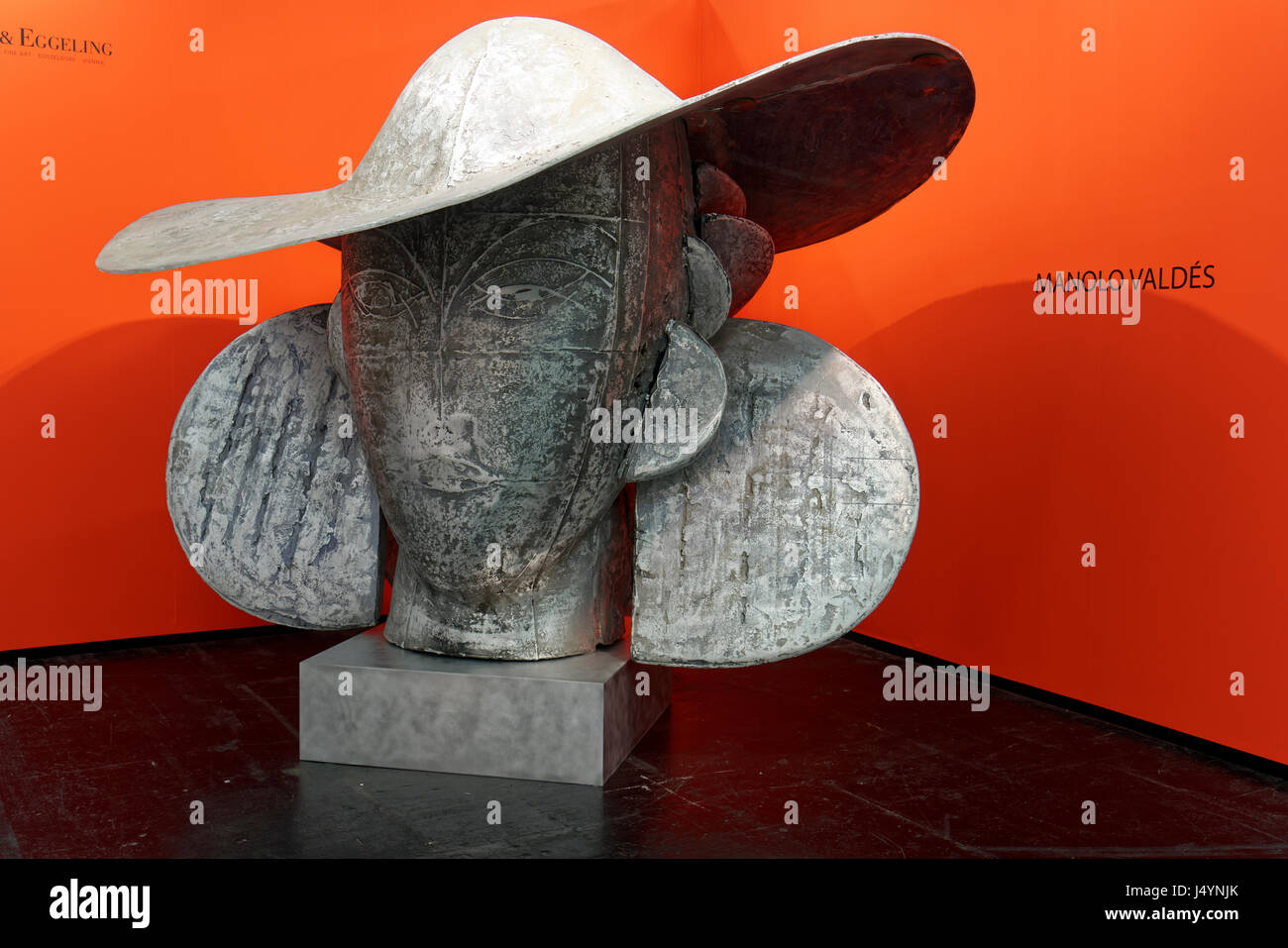 The aluminum sculpture by the artist Manolo Valdés was available for 1 Mio € at Art Cologne 2017. Stock Photo