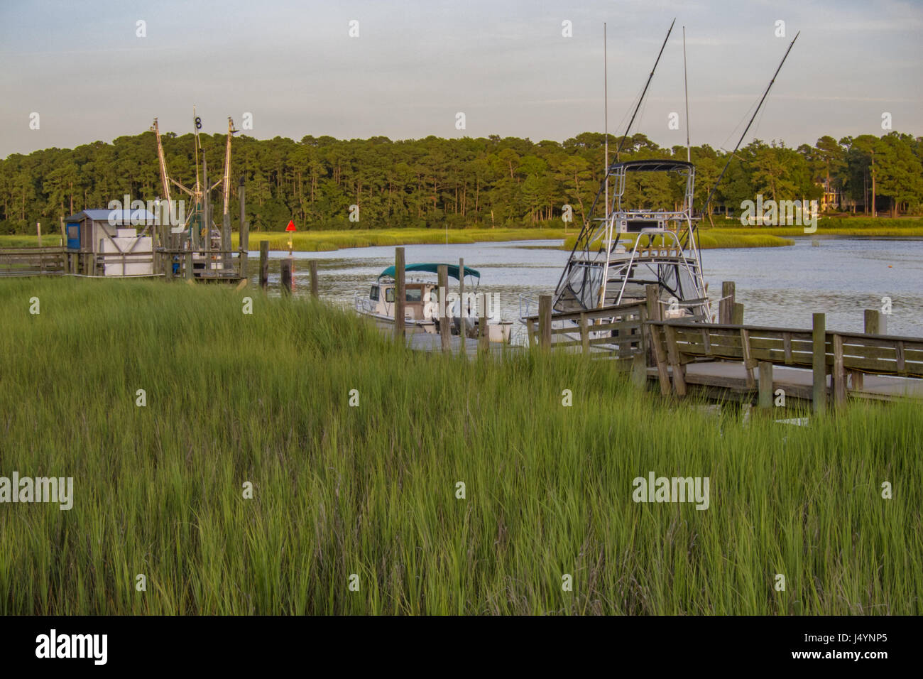 Fishing Boats in Calabash, North Carolina, USA Stock Photo