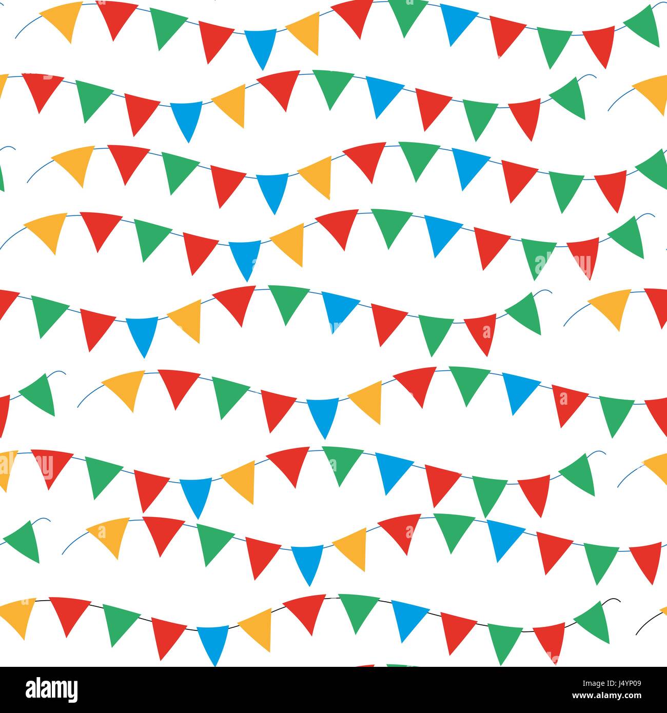Kids, carnival seamless pattern with bunting, garlands. Bright festive