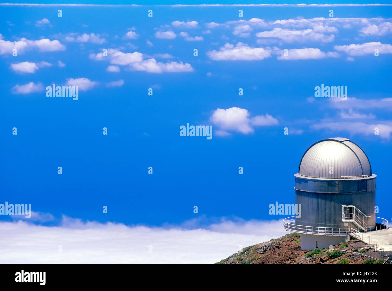 Astrophysical observatory, Roque de los Muchachos, La Palma, Canary Islands, Spain, Stock Photo