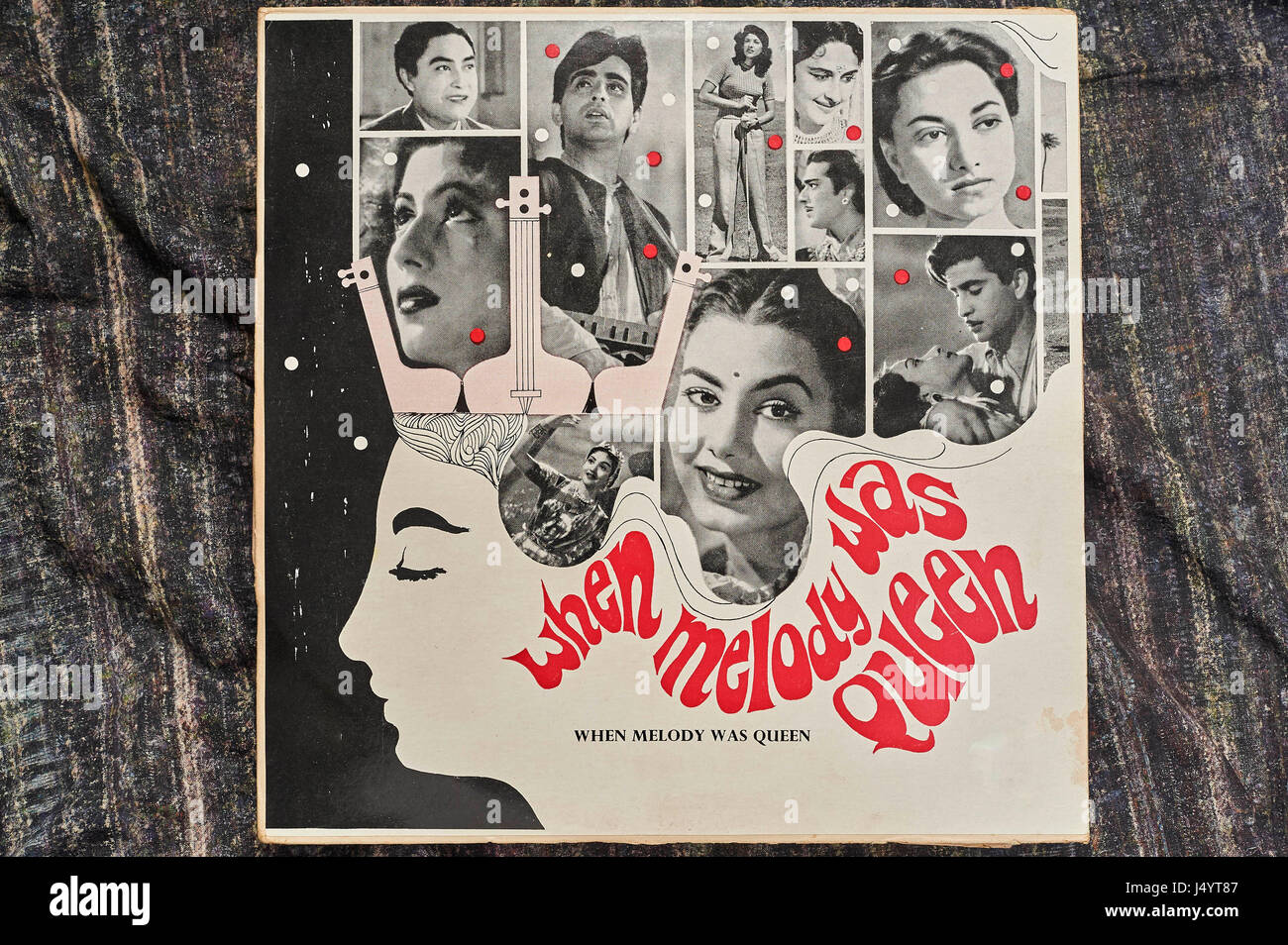 Long playing record of When Melody was Queen, Ashok Kumar, Dilip Kumar, Madhubala, Nargis, Raj