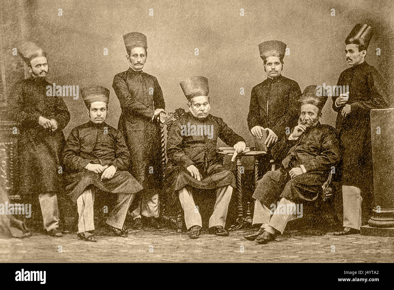 Vintage 1900s old photo of parsi, mumbai, maharashtra, india, asia Stock Photo