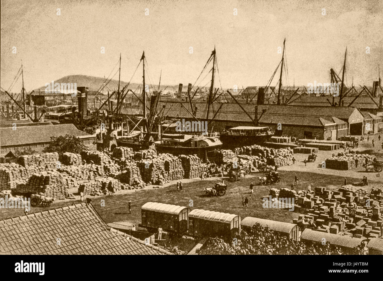 Vintage 1900s old photo of Victoria Dock, Bombay, Mumbai, Maharashtra, India, Asia Stock Photo