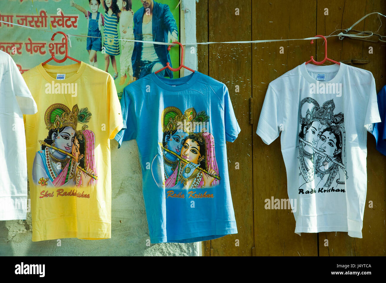 Radha krishna printed on t shirt, mathura, uttar pradesh, india, asia Stock Photo Alamy