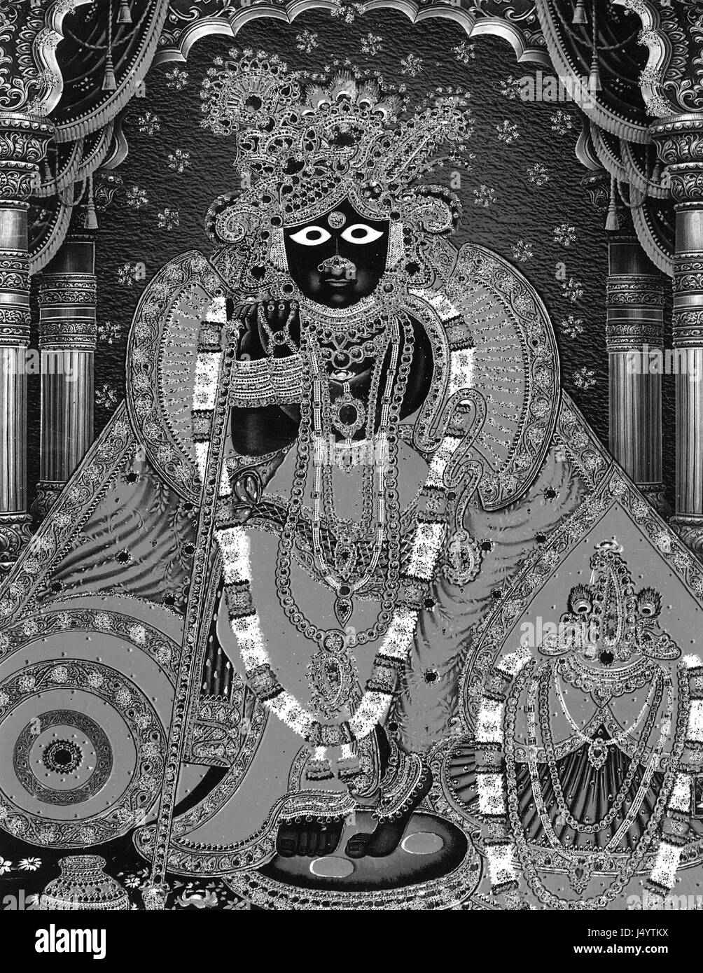 Krishna paintings, banke bihari temple, mathura uttar pradesh, india, asia Stock Photo