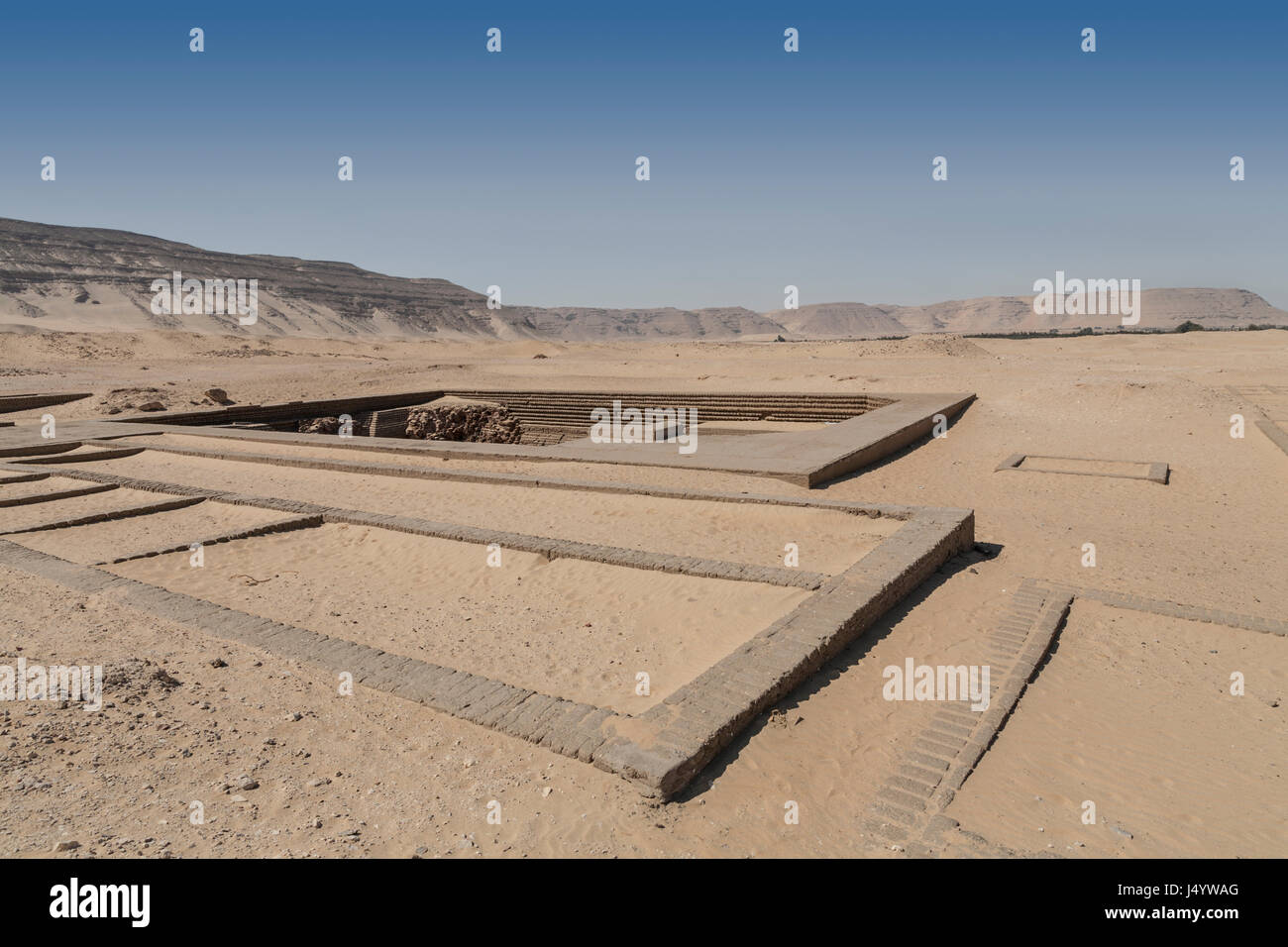 The Early Dynastic Tombs of Kings Den and Djer at Abydos, Middle Egypt Stock Photo