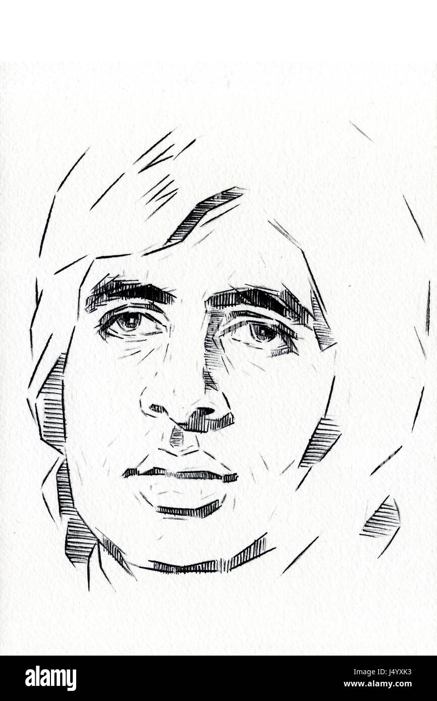 Amitabh Bachchan Scribble Portrait on Paper 85x55cm Without - Etsy Israel