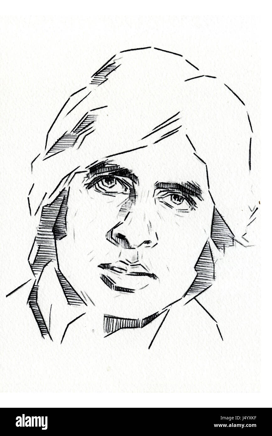 Indian bollywood actor, amitabh bachchan drawing, india, asia Stock Photo
