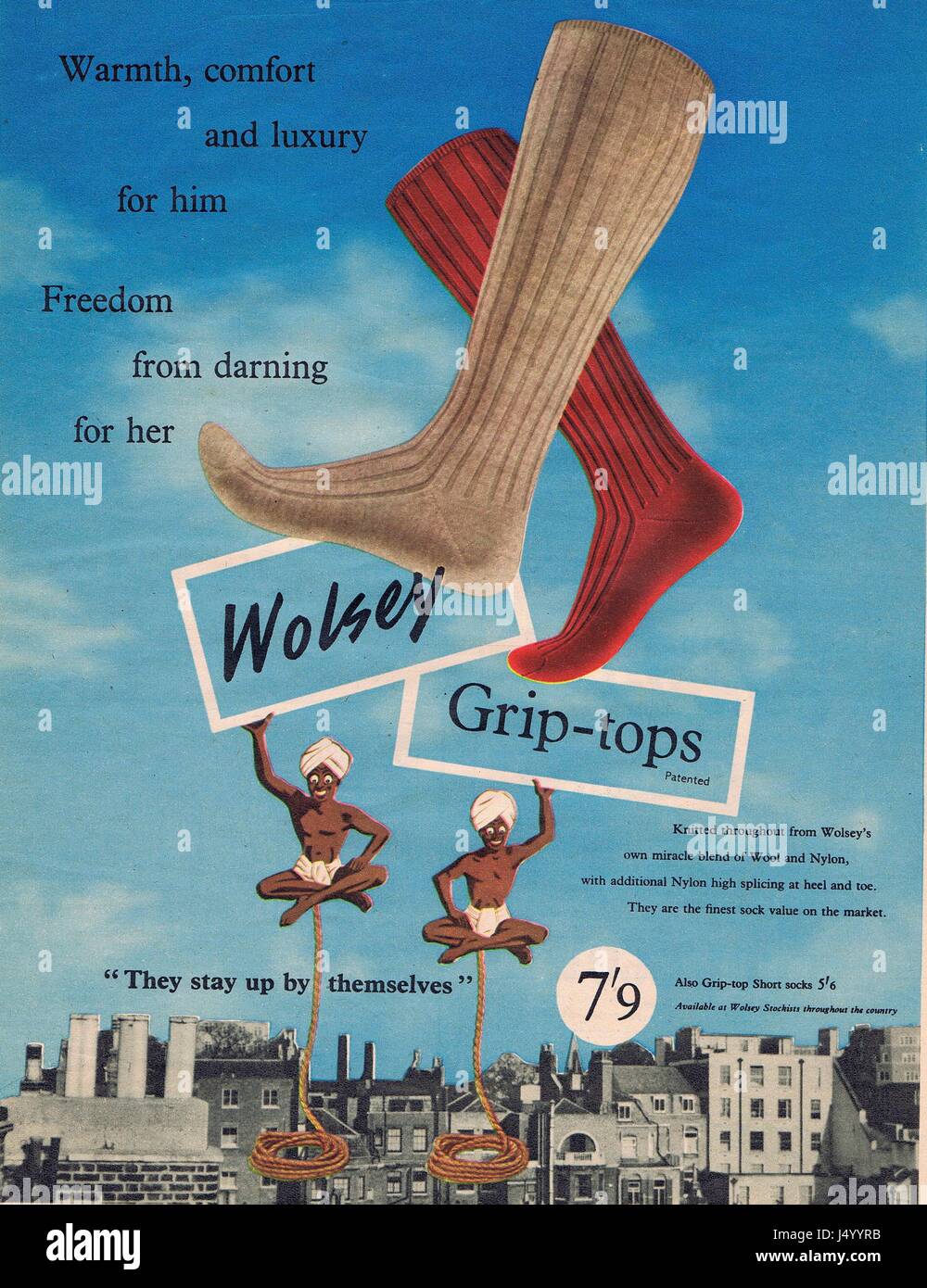 Wolsey Socks Advertisement c1950s Stock Photo Alamy