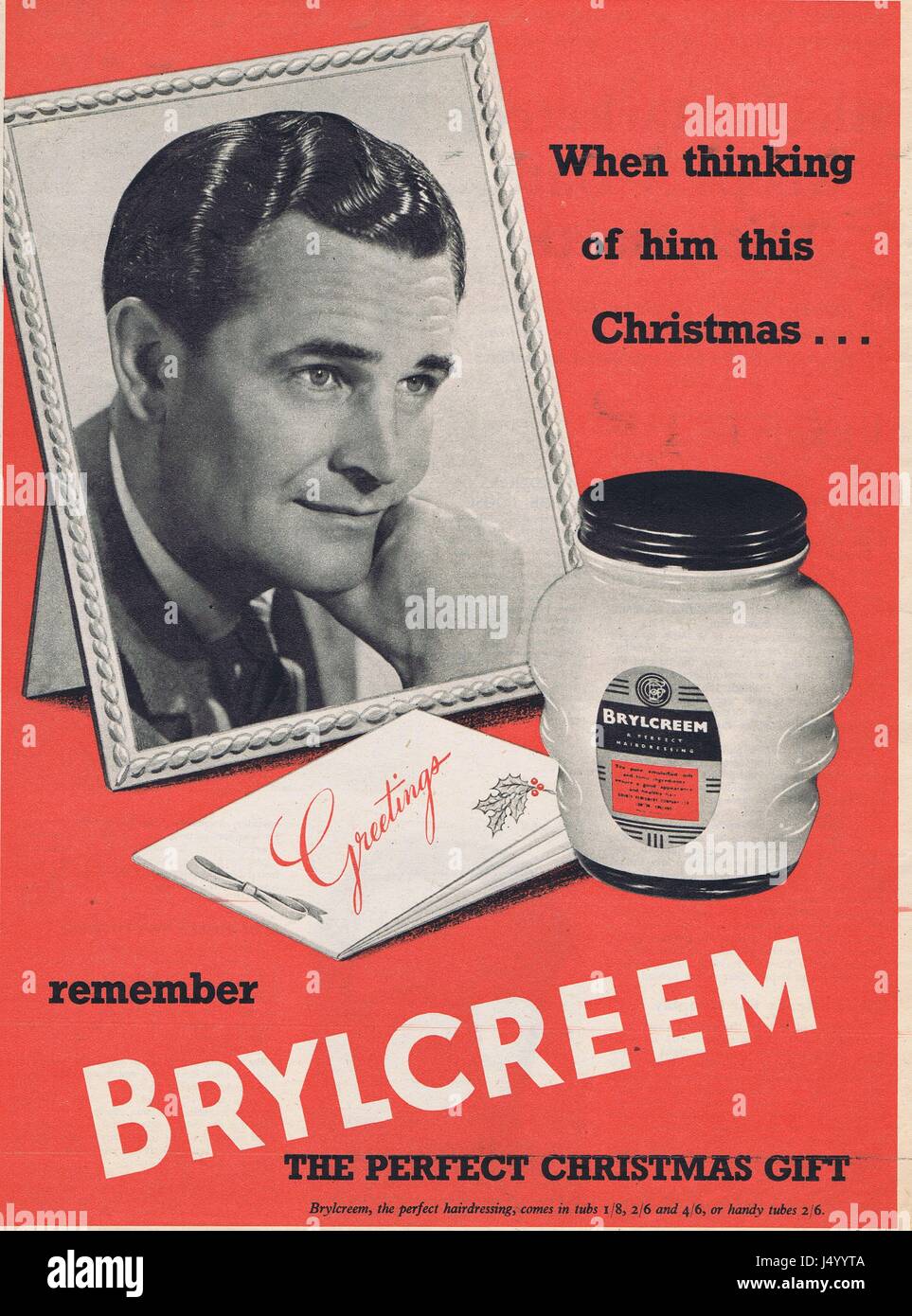 Brylcreem Hair Cream For Men Vintage Advert Stock Photo 140756122