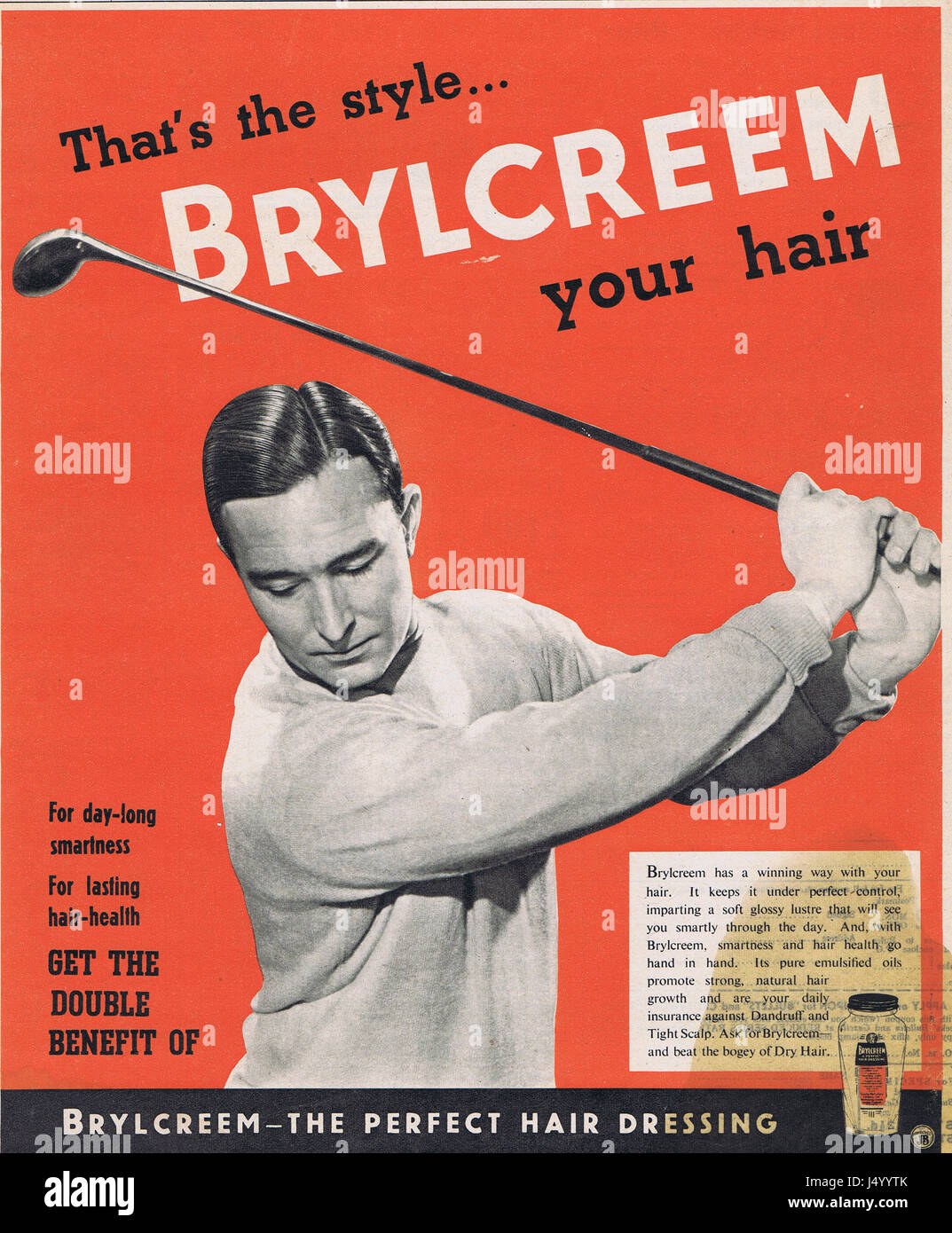Brylcreem Hair Cream For Men Vintage Advert Stock Photo - Alamy
