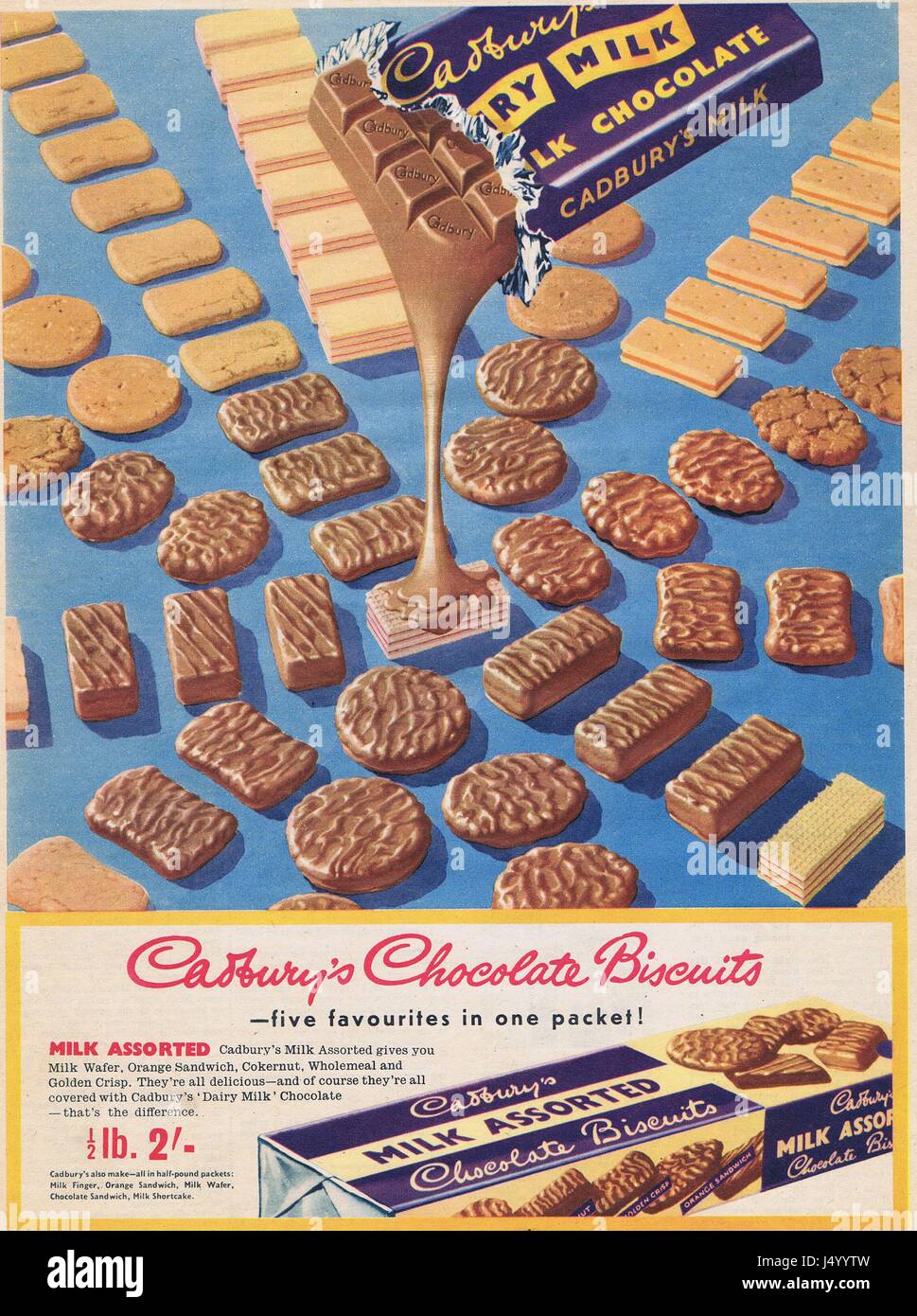 Cadbury's Chocolate Advertisement c1950s.  Image by UK Editions  www.ukeditions.co.uk Stock Photo