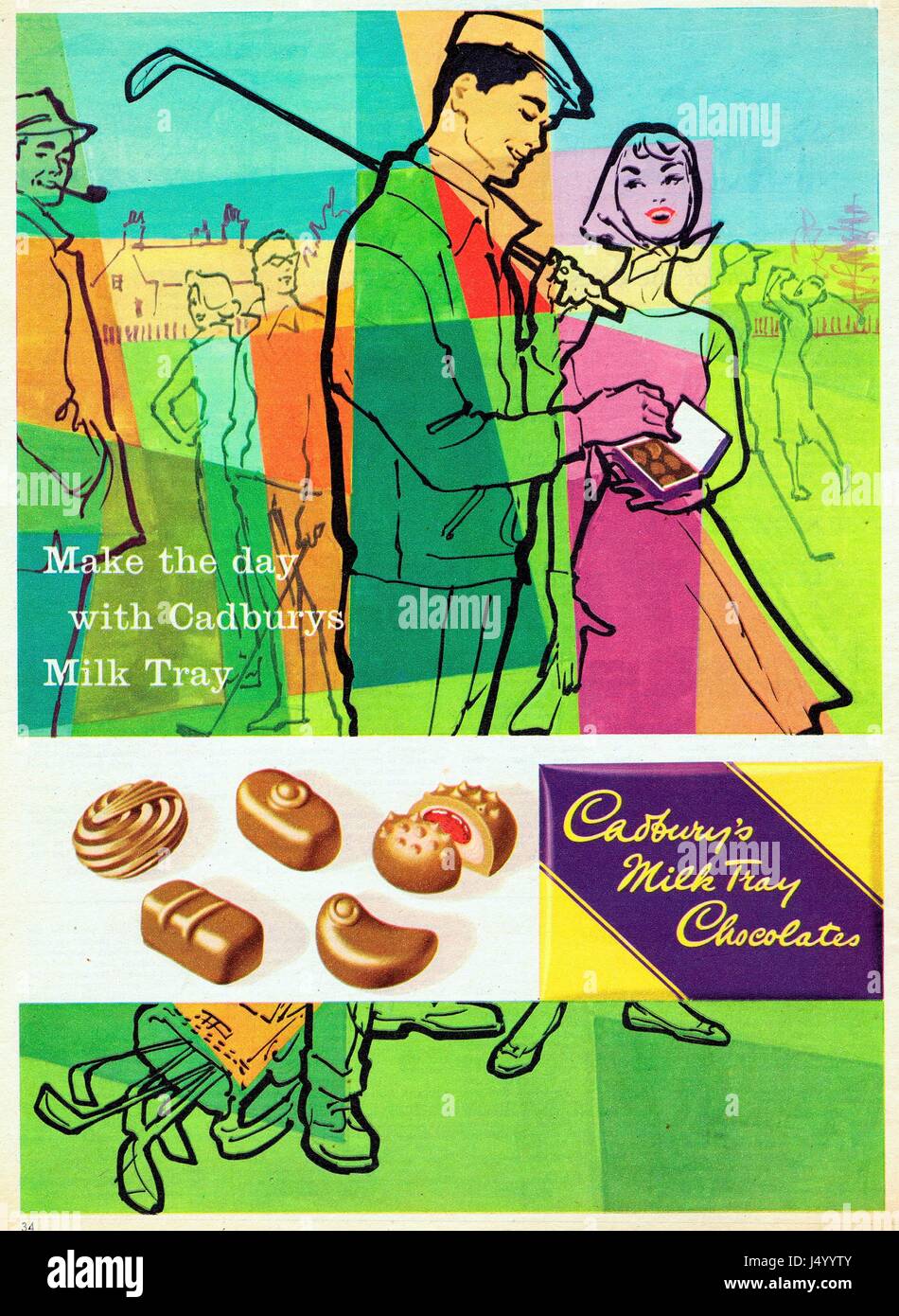 Cadbury's Milk Tray Chocolate Vintage Advert Stock Photo