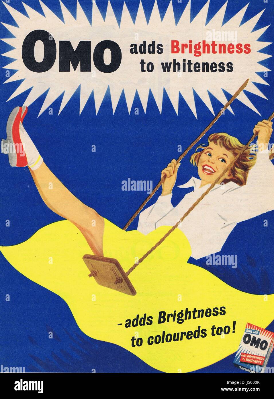 Omo Washing Powder Advertisement c1950s. Stock Photo