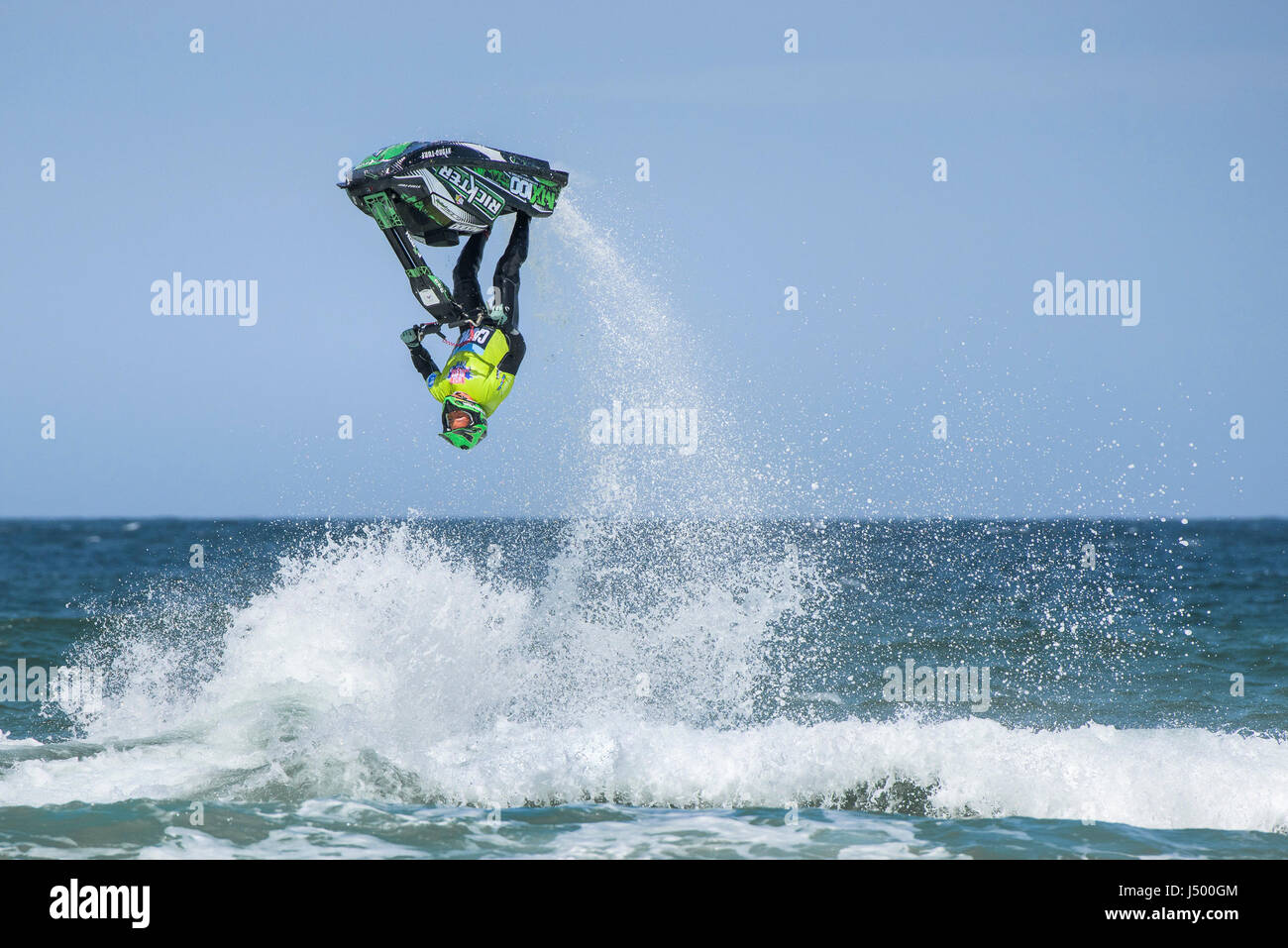 A rider performing a trick at the IFWA championships Jetski Jet ski
