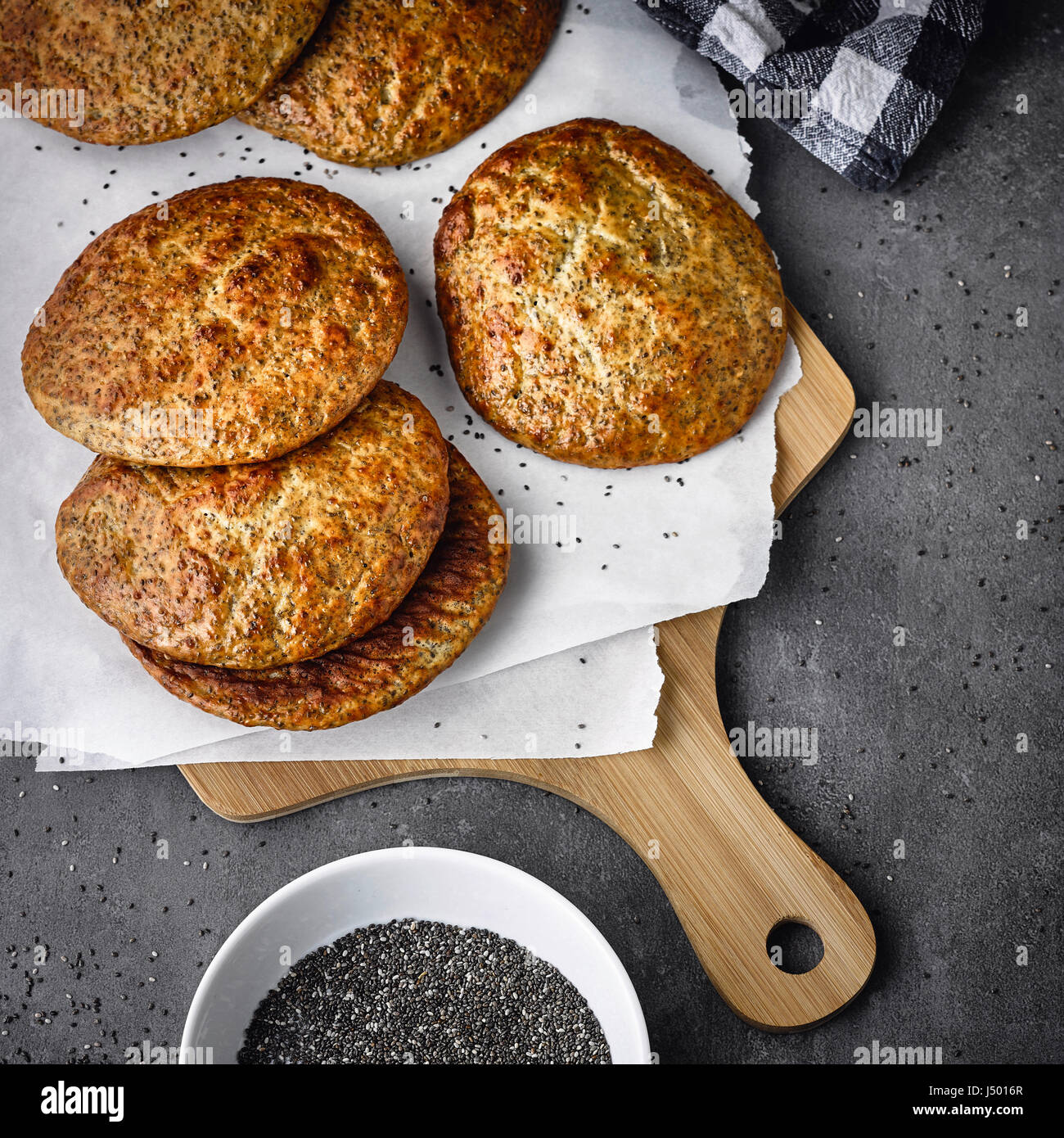 Low carb burger buns Stock Photo Alamy