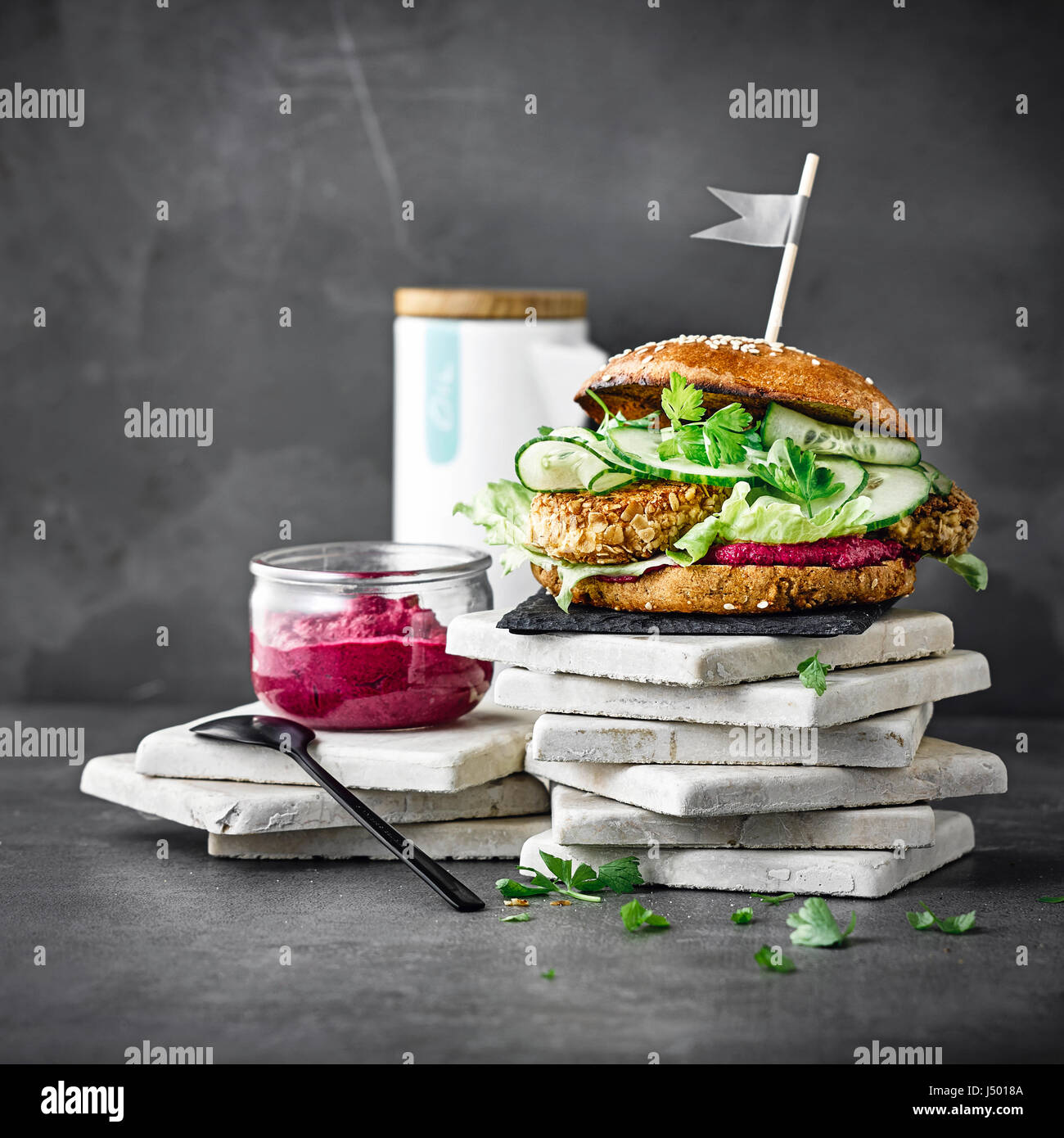 Tofu Burger Stock Photo