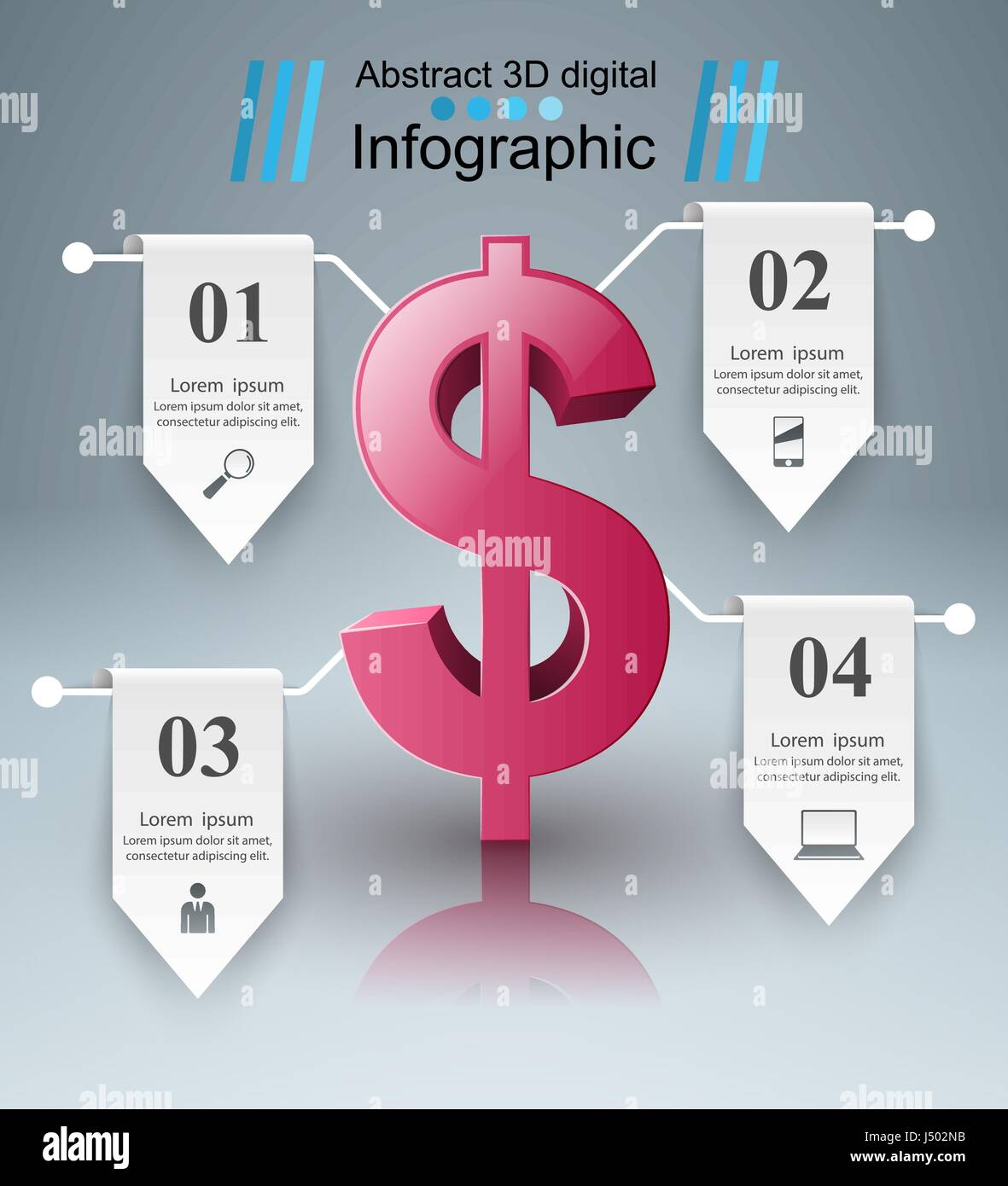 3D infographic design. Dollar icon Stock Vector Image & Art - Alamy