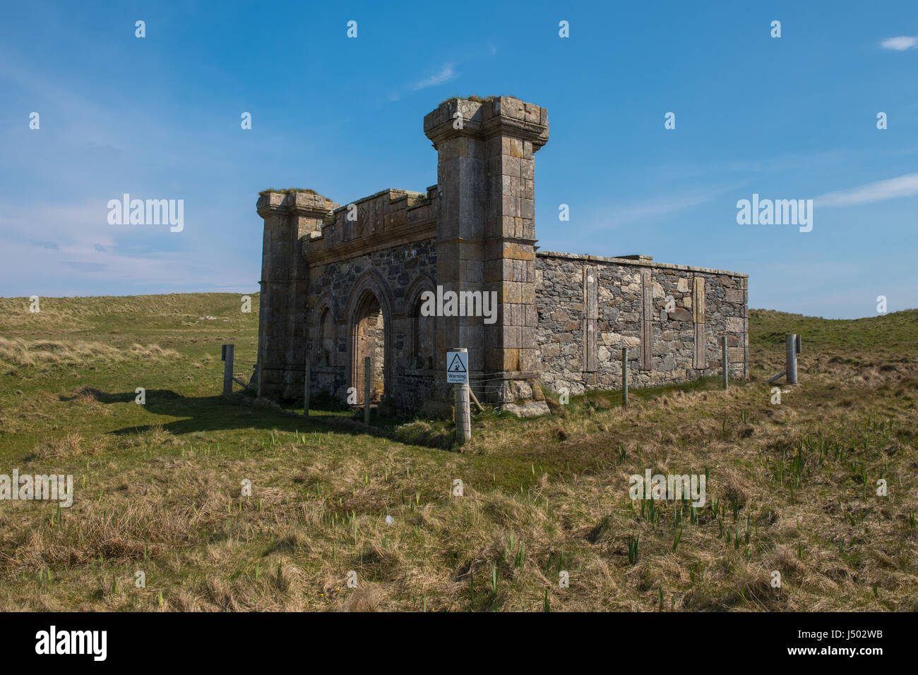 The Maclean Burial Ground on Crossapol Bay The Islae of Coll Scotland Stock Photo