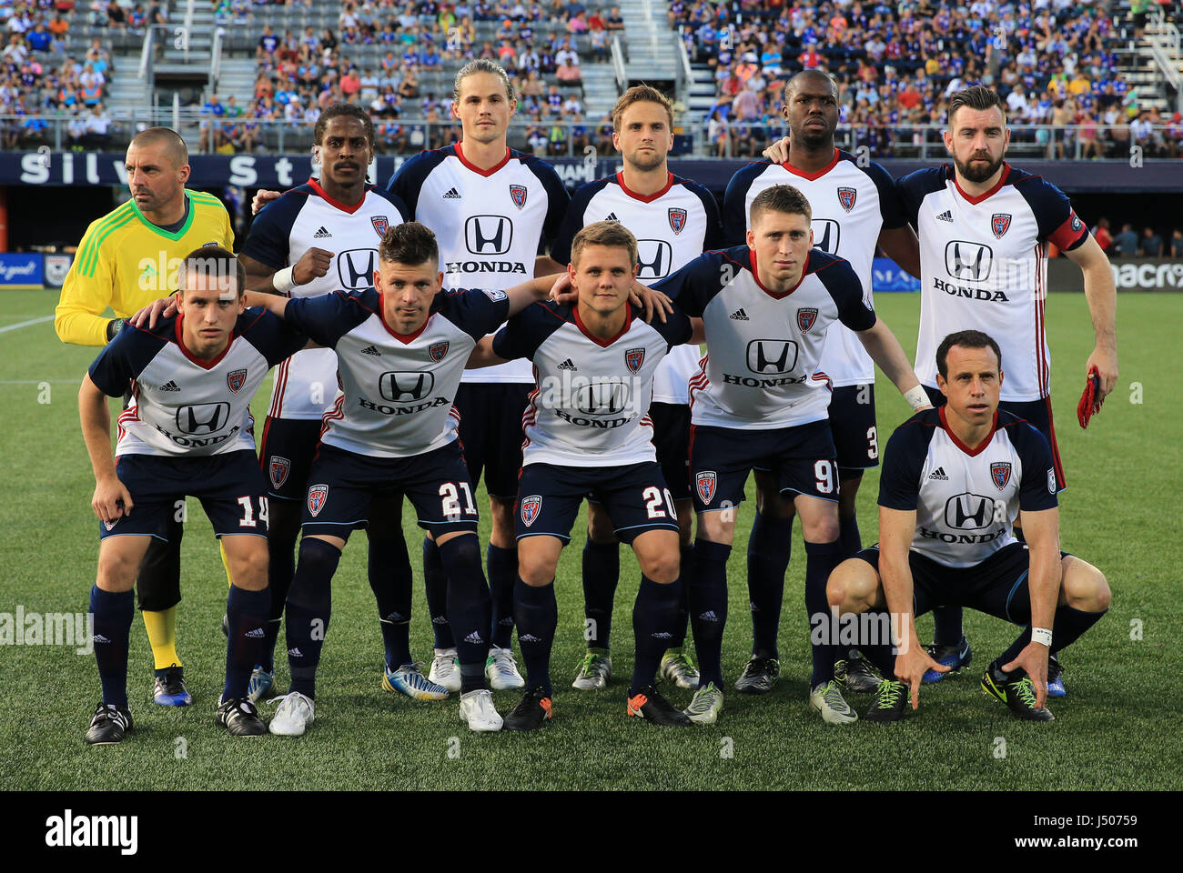 Miami, Florida, USA. 13th May, 2017. The Indy Eleven opening team ...