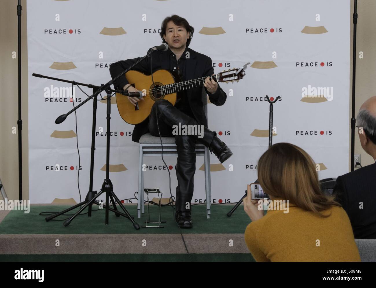 United Nations, New York, USA, May 12 2017 - PEACE IS a Concert by Shiro Otake honoring Argentina guitar player Atahualpa Yupanqui today at the UN Headquarters in New York. Photo: Luiz Rampelotto/EuropaNewswire | Verwendung weltweit/picture alliance Stock Photo