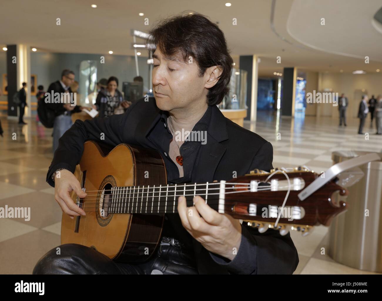United Nations, New York, USA, May 12 2017 - PEACE IS a Concert by Shiro Otake honoring Argentina guitar player Atahualpa Yupanqui today at the UN Headquarters in New York. Photo: Luiz Rampelotto/EuropaNewswire | Verwendung weltweit/picture alliance Stock Photo