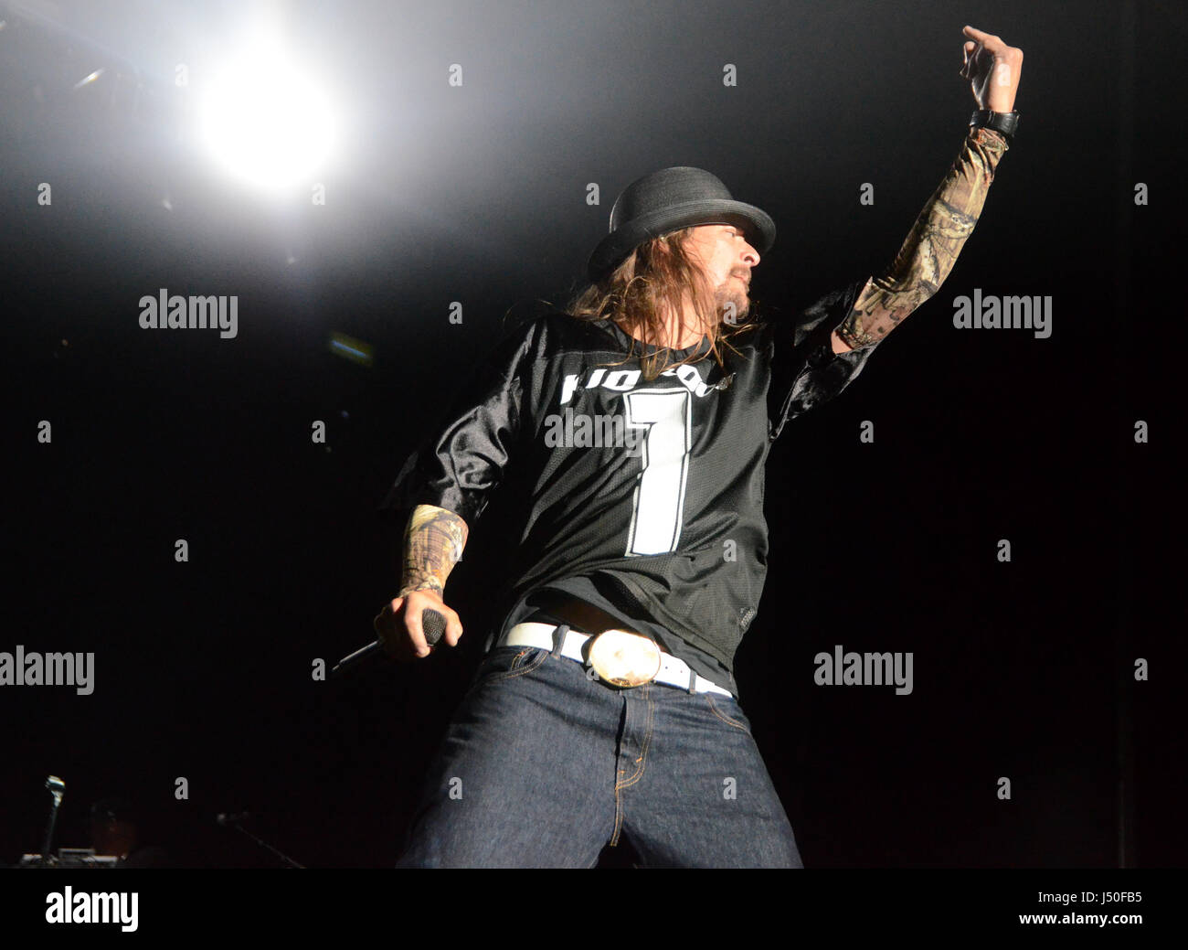 Somerset, Wisconsin, USA. 14th May, 2017. Singer and songwriter Kid Rock performs during the Northern Invasion Music Festival in Somerset, Wisconsin. Ricky Bassman/Cal Sport Media/Alamy Live News Stock Photo