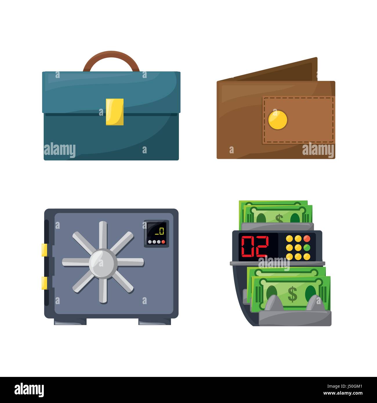 set icons money over blue background Stock Vector Image & Art - Alamy