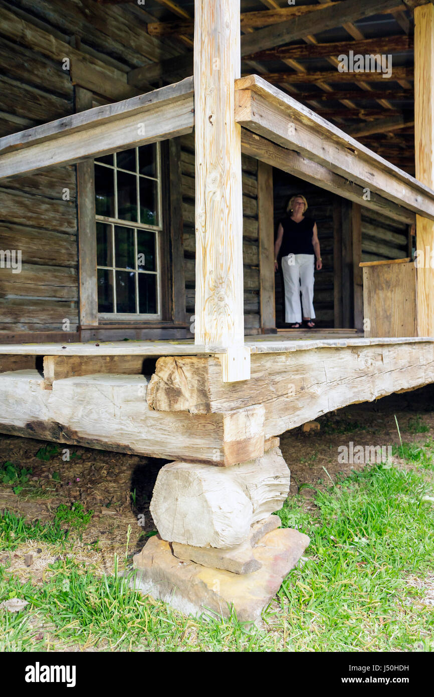 Alabama Grove Hill,historical history Museum of Clarke County,dog dogs trot house houses home homes residence,foundation,vernacular architecture,wood Stock Photo