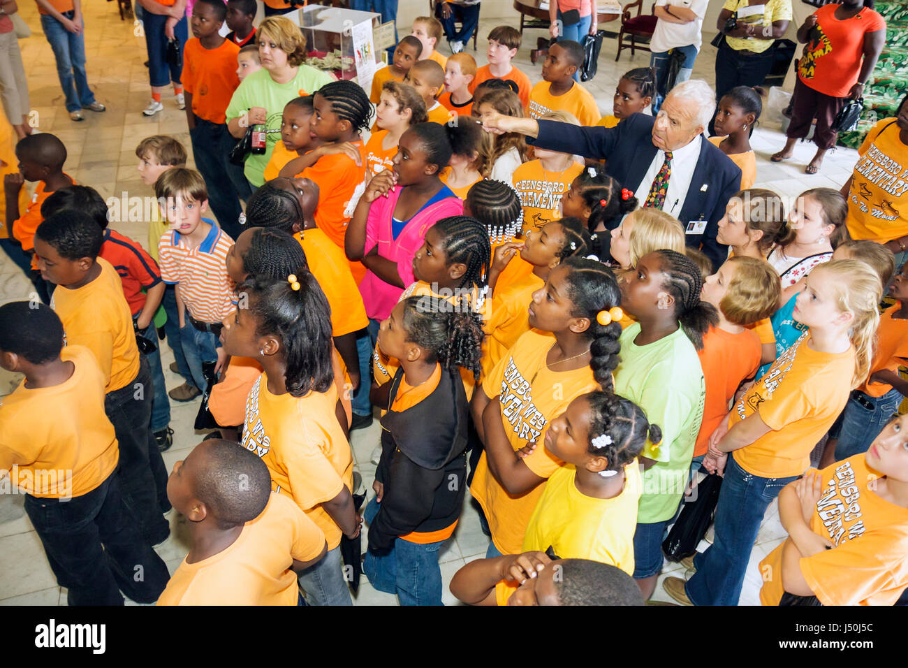 Montgomery Alabama,State Capitol building,Black Blacks African Africans ethnic minority,girl girls,youngster youngsters youth youths female kid kids c Stock Photo