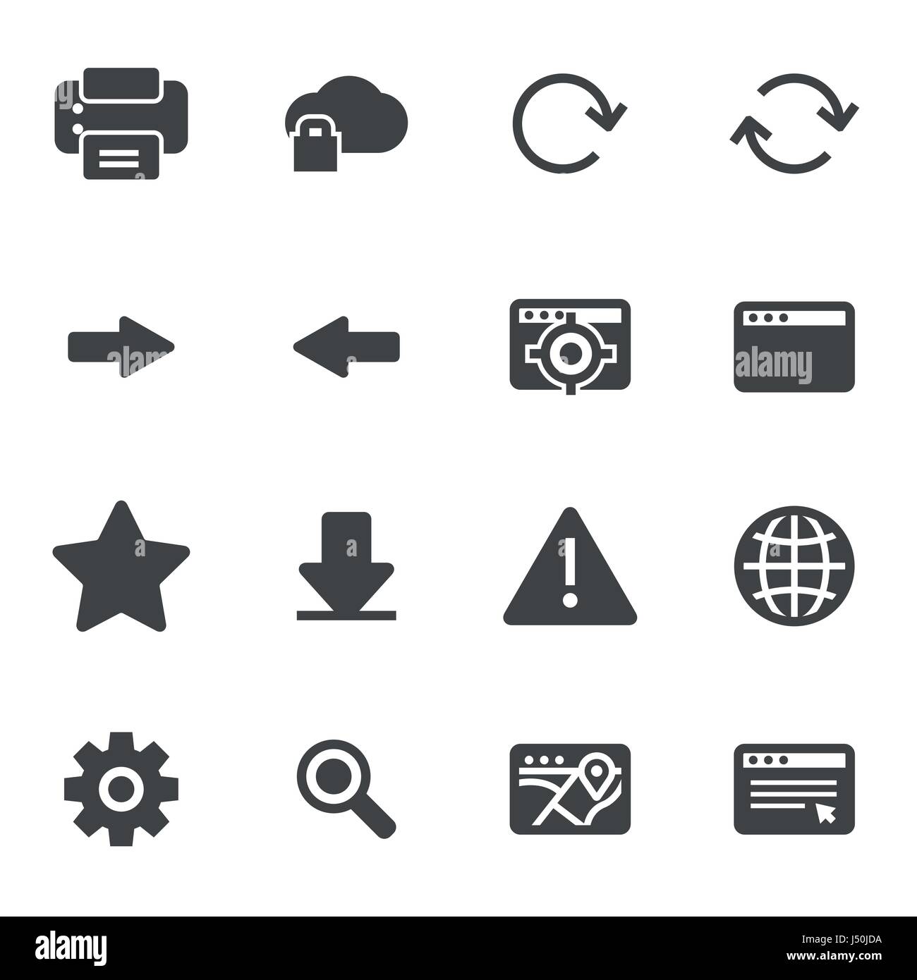 Vector black browser icons set on white background Stock Vector Image ...