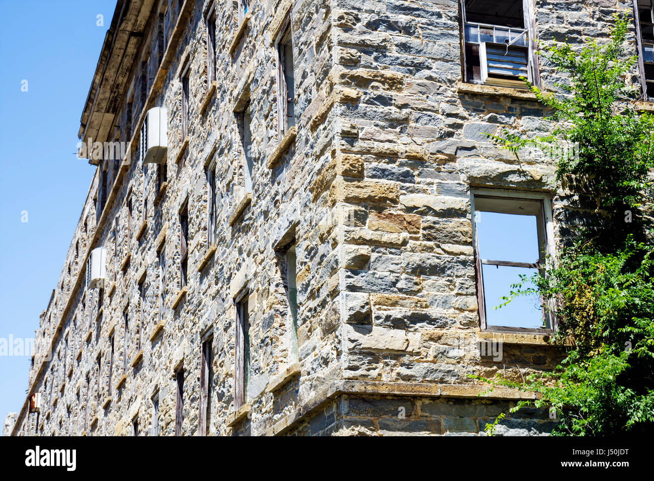 Alabama Elmore County,Tallassee,mill,ruins,stone walls,historic