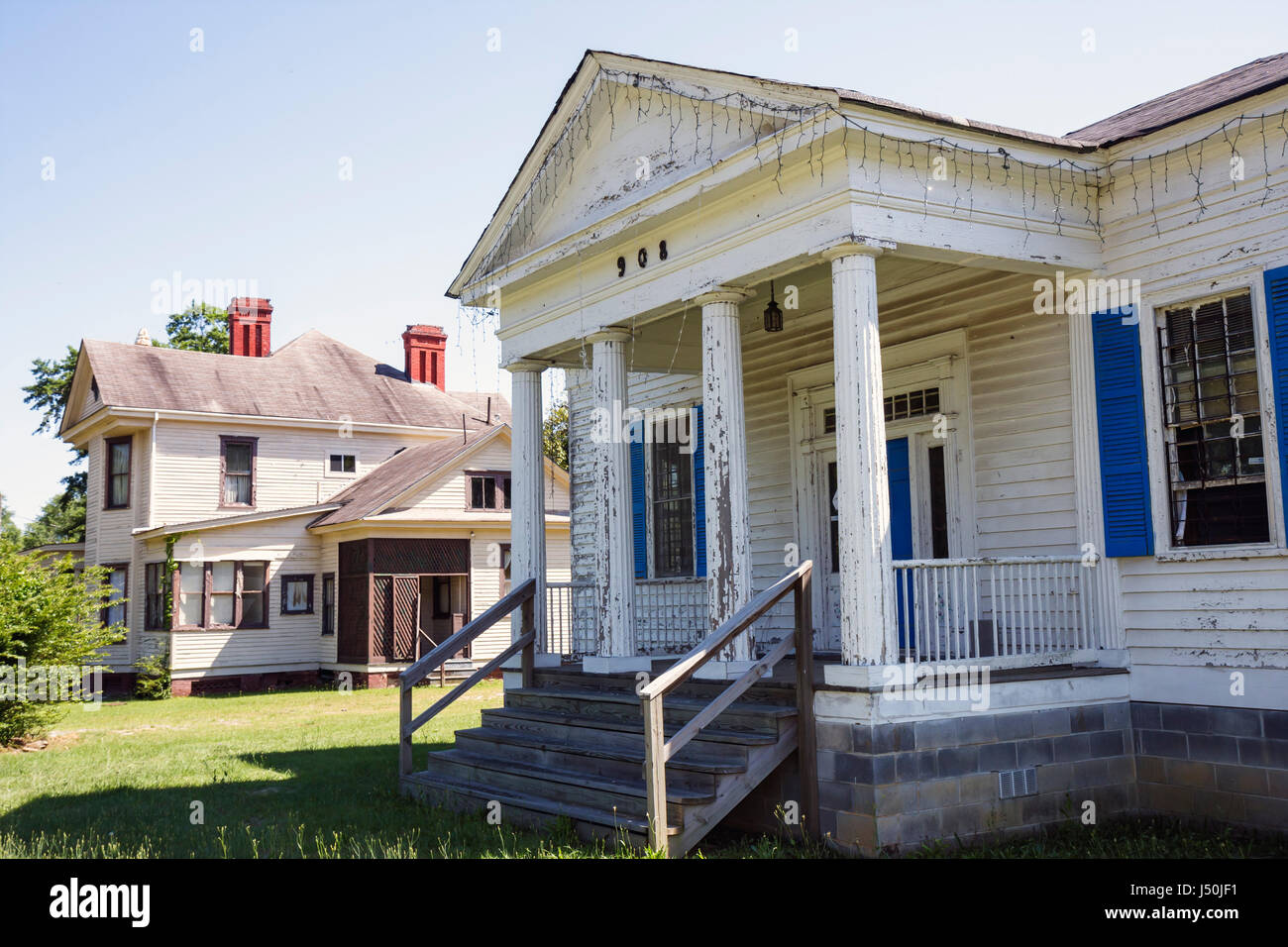 Alabama,Macon County,Tuskegee,Black History,homes,disrepair,deterioration,AL080517037 Stock