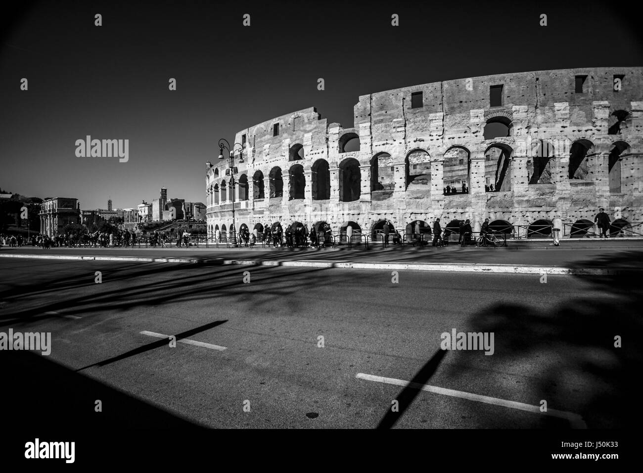 Colosseum Rome In Black White High Resolution Stock Photography and ...