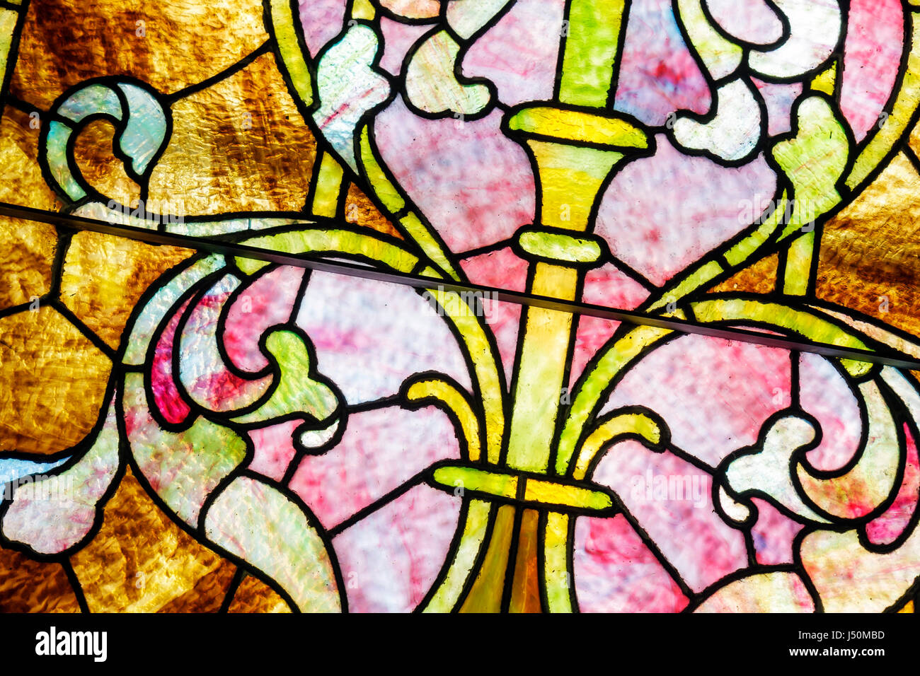 Alabama Greenville,First Methodist Church,stained glass window,detail,close up,close up,details,religion,art,AL080521009 Stock Photo