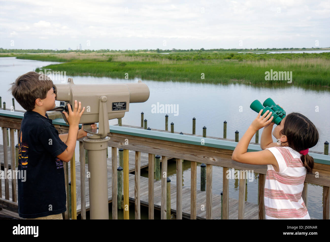 Alabama,Mobile Bay,Spanish Fort,Mobile Tensaw River,5 Rivers Delta Resource Center,centre,nature,education,girl girls,female kid kids child children y Stock Photo