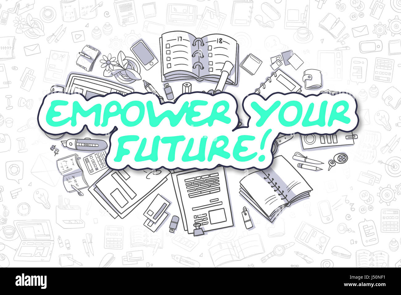 Empower Your Future - Doodle Green Word. Business Concept. Stock Photo