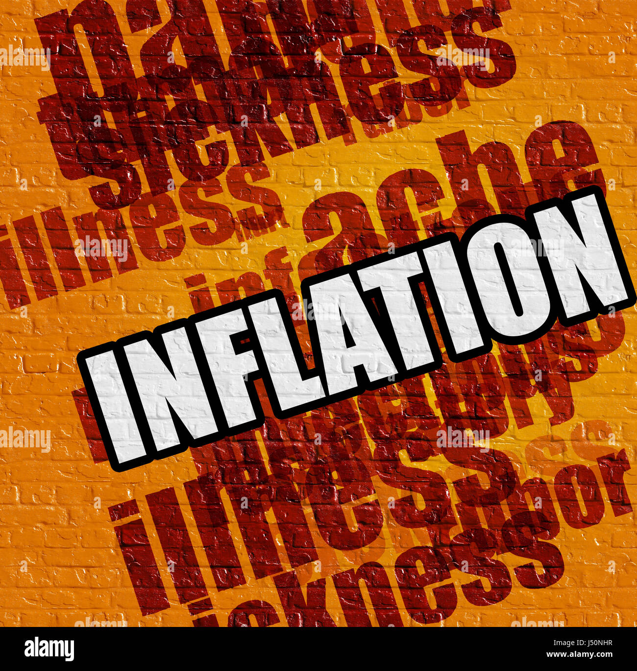 Brick Inflation Modern medical concept: Inflation on Yellow Brickwall Stock Photo - Alamy