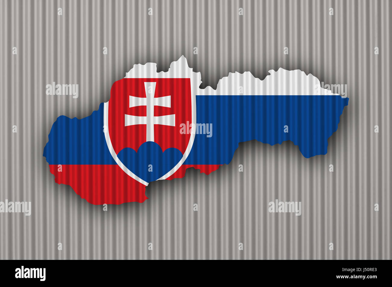 Map and flag of Slovakia on corrugated iron Stock Photo - Alamy