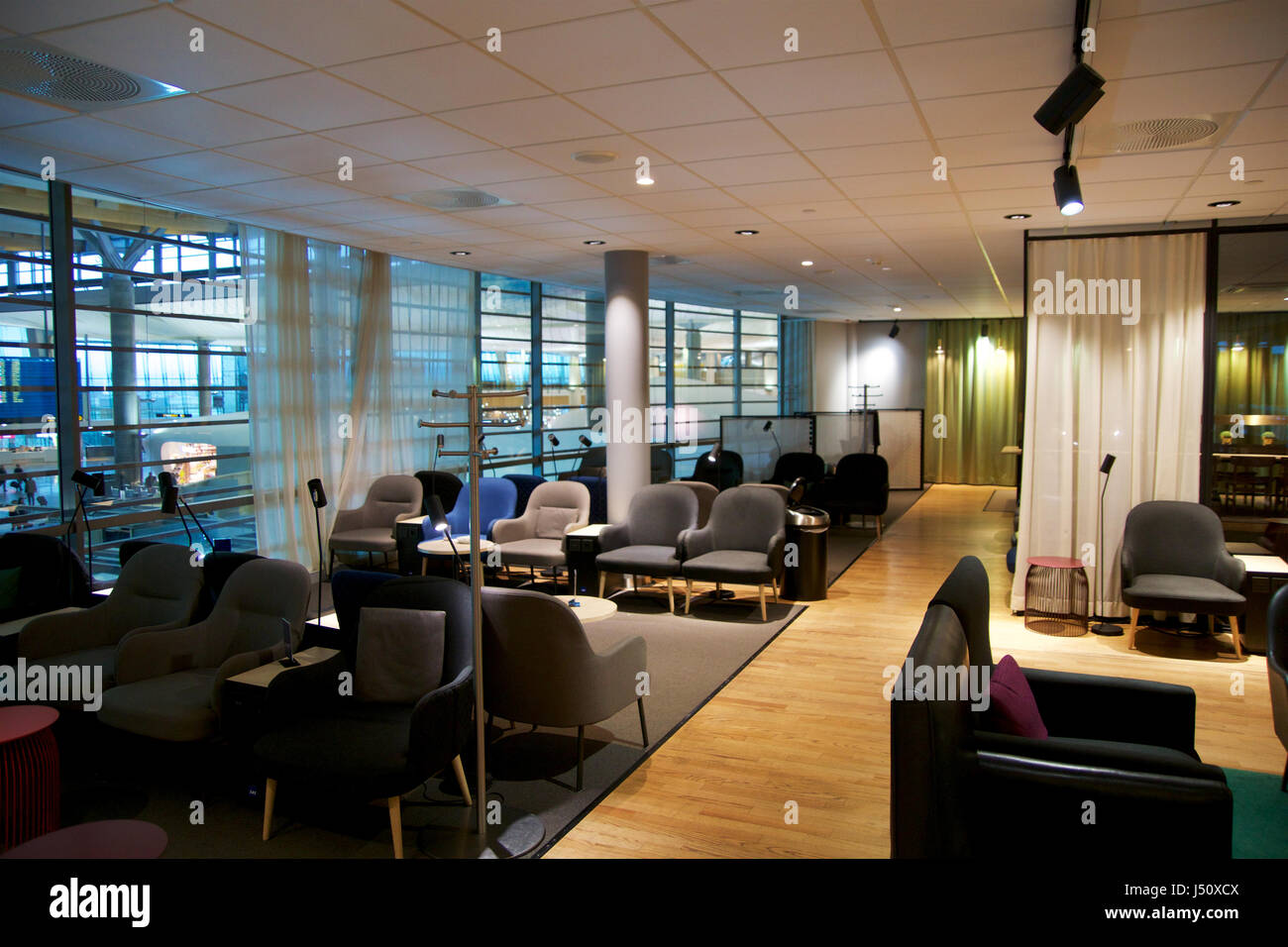 OSLO, NORWAY - JAN 21st, 2017: airport business class lounge interior of SAS, seating area in a frequent flyer lounge for SAS Gold customers Stock Photo