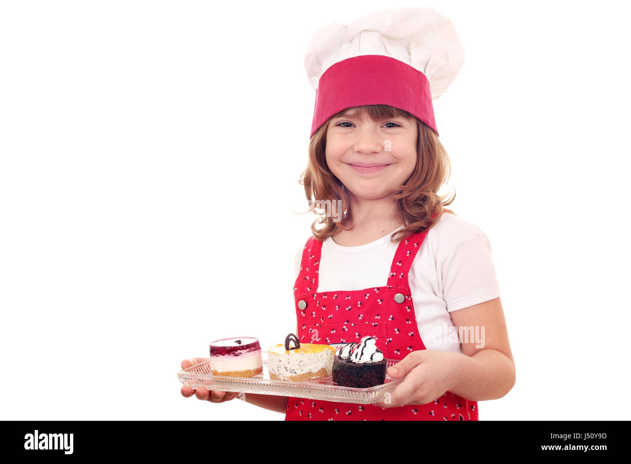 beautiful little girl with cakes Stock Photo Alamy