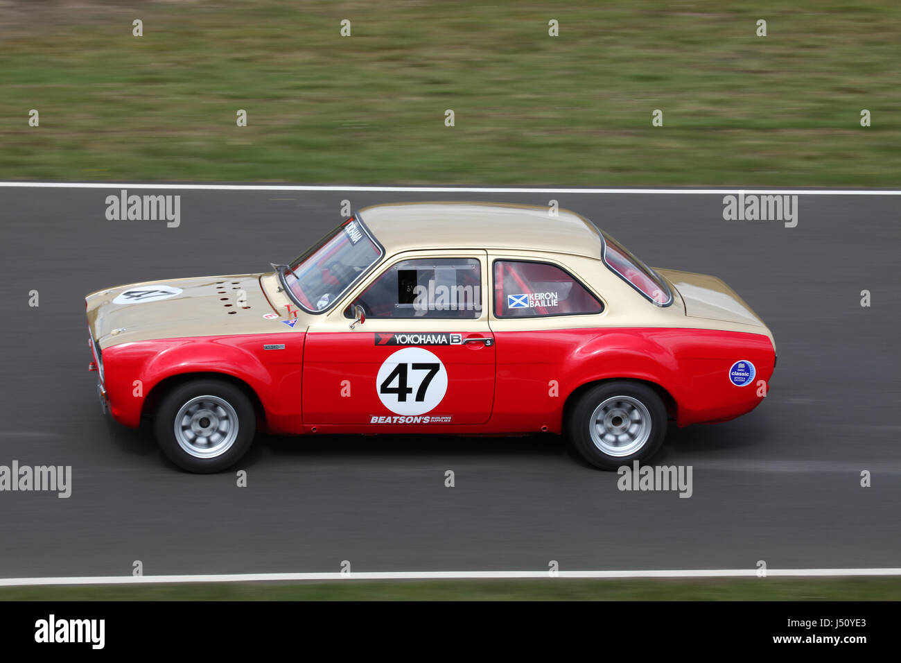 A mk1 ford escort competing at Knockhill race circuit in Fife, Scotland Stock Photo