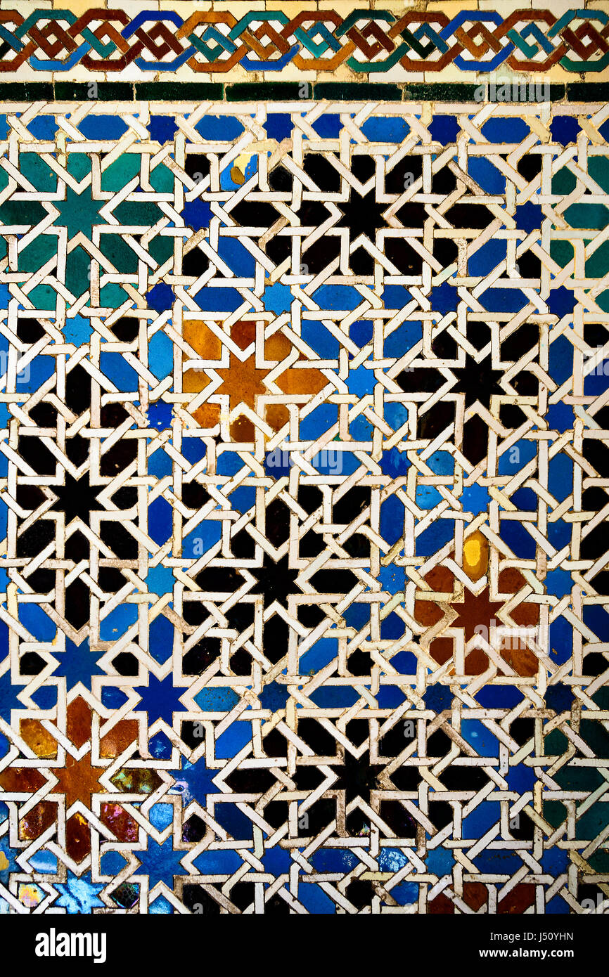 Andalusian tiled background at the Alcazar of Seville Stock Photo - Alamy