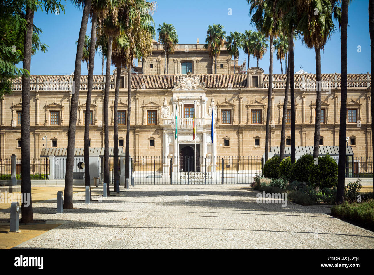Andalusian Parliament building and grounds in Seville Stock Photo